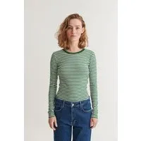 Basic Apparel Basic Apparel LUDMILLA Langarmshirt aus Bio-Baumwolle, Grün (gestreift-abundant), – Produktbild 1 von 1