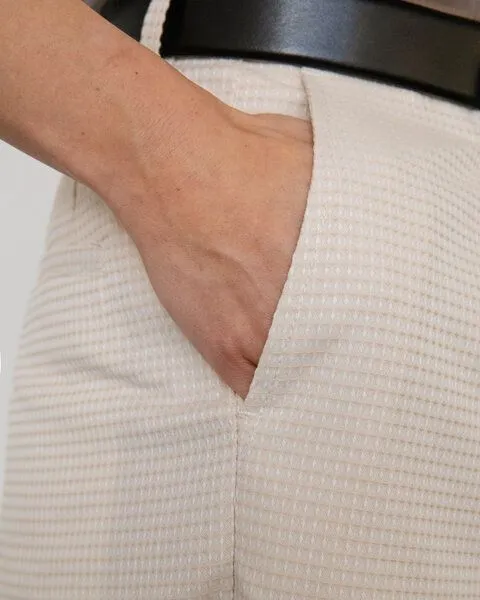 Rotholz Rotholz High Waist Waffel Hose Bio Baumwolle, Creme, – Produktbild 3 von 4