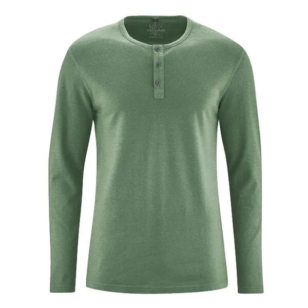 HempAge HempAge Herren Langarm-Shirt Hanf/Bio Baumwolle, Herb, – Produktbild 1 von 4