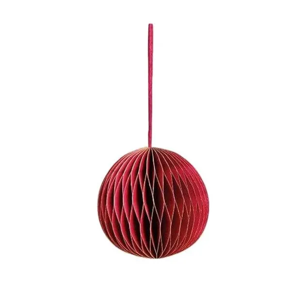 Mitienda Shop Mitienda Shop Fensterdeko/ Christbaumschmuck aus Papier Kugel Honeycomb, Rot, – Produktbild 1 von 4