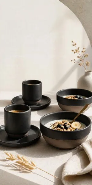 Izanami Tableware Izanami Tableware Lietzensee -Frühstücks-Set- 12-teilig, Schwarz, – Produktbild 2 von 3