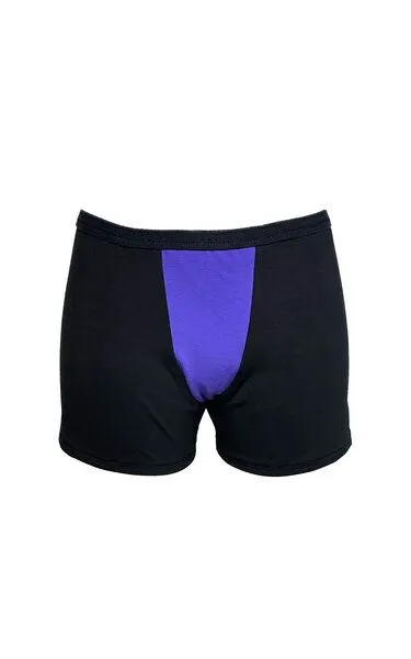 Golden Circle Clothing Golden Circle Clothing Boxershorts für AFAB-Menschen mit Biogummi, Schwarz-lila, – Produktbild 3 von 4