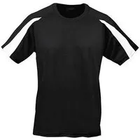 Just Cool Just Cool Contrast Cool T-Shirt Recyceltes Polyester Atmungsaktiv Vegan, Schwarz/weiss, – Produktbild 1 von 1