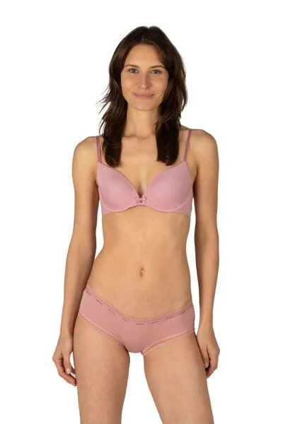 Elsie Elsie Unterhosen Damen 5er Pack Hipster Short mit Spitze aus Baumwolle, 2x schwarz 2x beige 1x rosa, – Produktbild 1 von 4