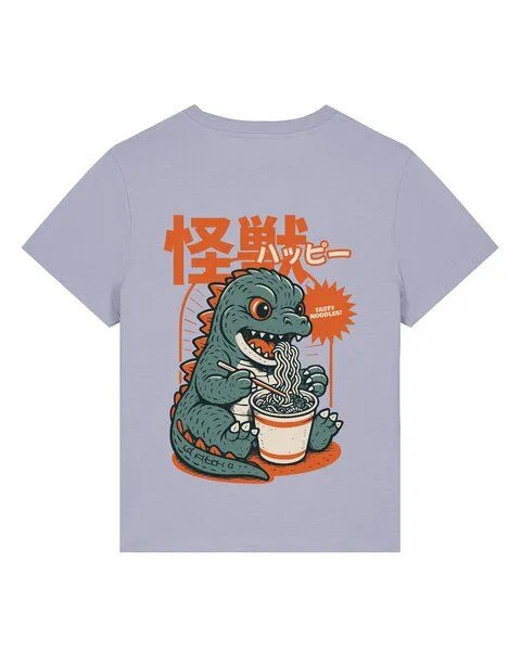 watapparel watapparel T-Shirt Frauen Ramen Dino, Lavender, – Produktbild 3 von 3