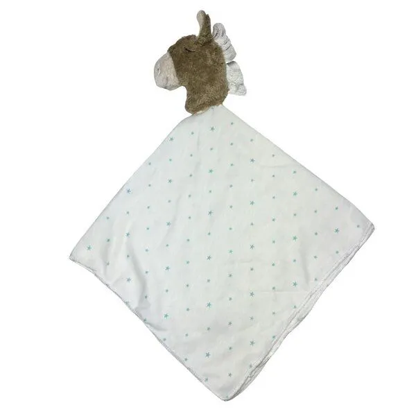 Pat und Patty Pat und Patty Personalisertes Schmusetuch/ Schnuffeltuch, Greifling "Pferd" ,Farbe : beige oder messing, 100 % Baumwolle-kbA, Messing, – Produktbild 1 von 4
