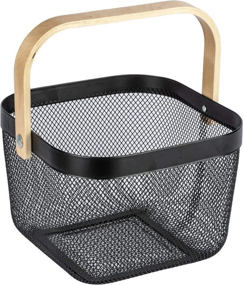 Wenko Wenko Aufbewahrungskorb Bambusa, BxTxH: 25x25x17 cm, Schwarz, – Produktbild 2 von 5