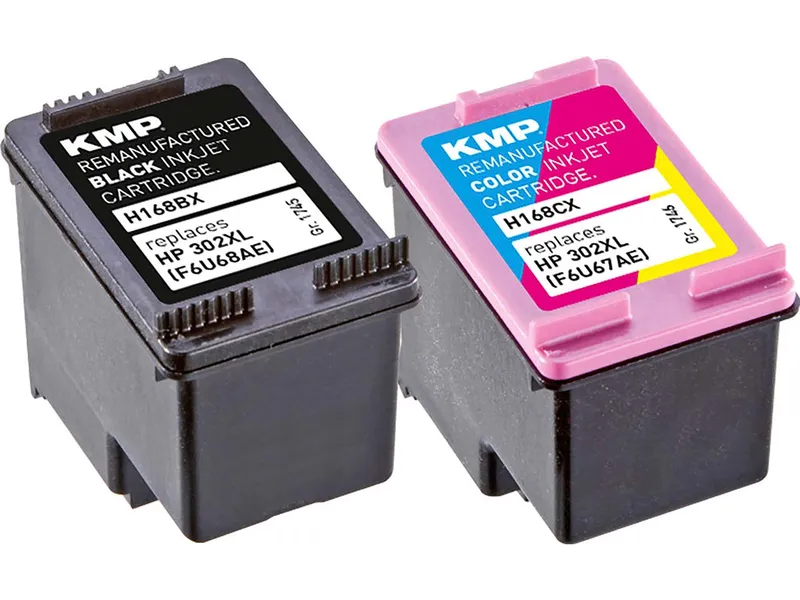 KMP KMP Tintenpatronen ersetzt HP Nr. 302XLBK/C schwarz, color, 2er-Set – Produktbild 1 von 1