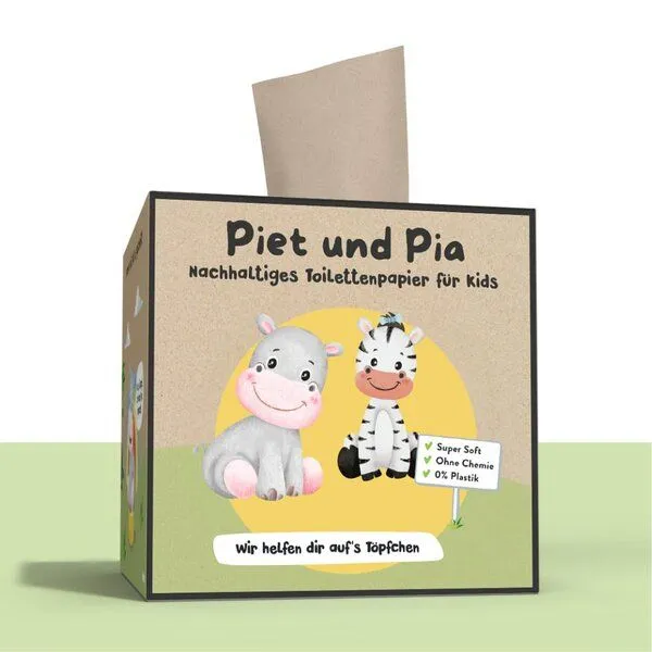 SNYCE SNYCE PIET UND PIA Toilettenpapier Recycling-Box 1 Box á 120 Tücher 3-lagig für Kinder – Produktbild 1 von 4