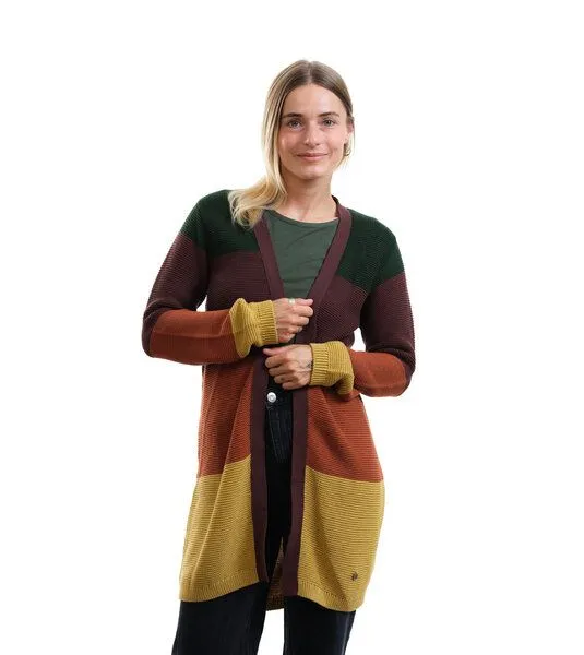 Gary Mash GARY MASH Long-Cardigan Alamo aus Biobaumwolle, Blockstreifen mit grün, – Produktbild 4 von 4