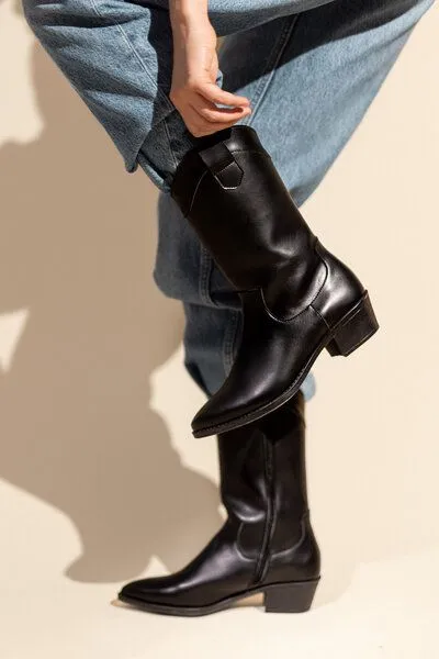 AGAZI AGAZI CARMEN – black plant-based leather cowboy boots – Produktbild 3 von 3