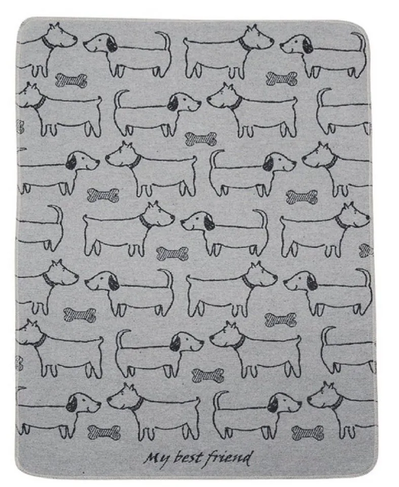 david fussenegger david fussenegger Tierdecke Hundedecke 'best friend allover' 70 x 90 cm, Grau, – Produktbild 1 von 4