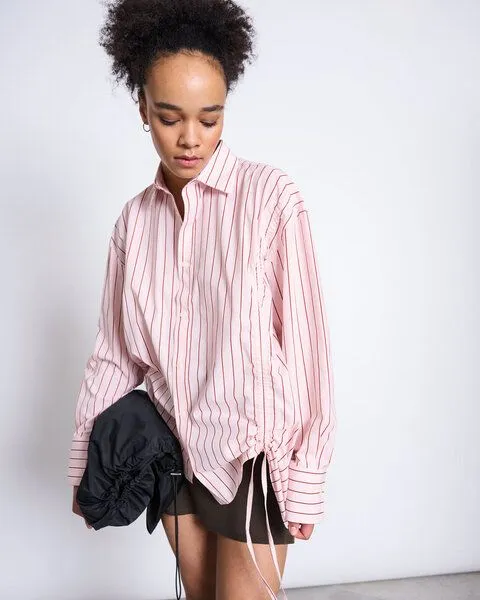 JAN N JUNE JAN 'N JUNE Oversized Hemdbluse ZIBA GOTS, Pale pink striped, – Produktbild 3 von 4