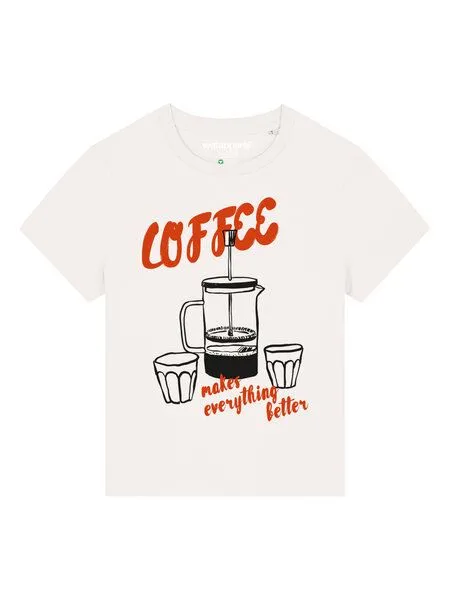 watapparel watapparel T-Shirt Frauen Coffee makes everything better, Off white, – Produktbild 2 von 4