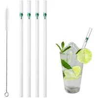 Contento Contento Glastrinkhalm 21 cm lang, 4 Stück, Palme, mit Bürste – Produktbild 1 von 1