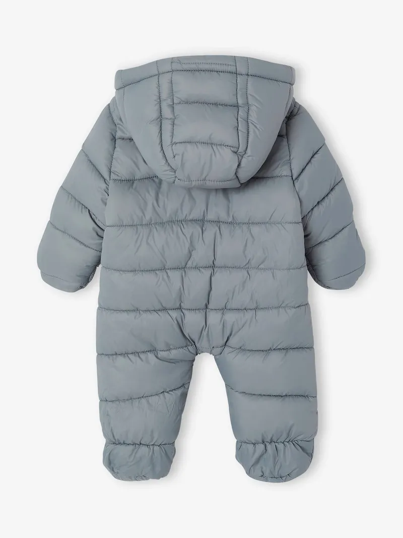 Vertbaudet Vertbaudet Baby Winter-Overall mit Bär-Applikation, Salbeigrün, – Produktbild 2 von 4
