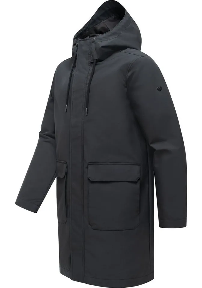 ragwear ragwear Funktionsmantel Mr Them Long Light YOUMODO Funktioneller Übergangsmantel mit Kapuze, Schwarz, – Produktbild 3 von 4