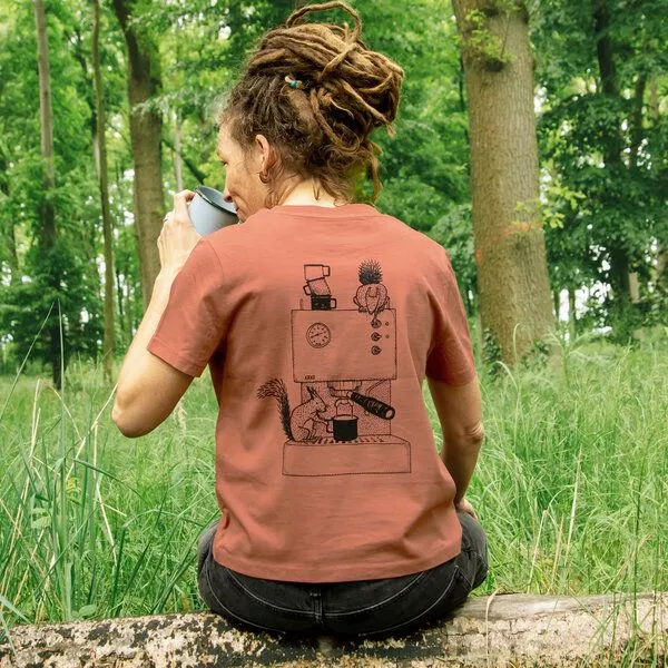 Cmig Cmig Damen T-Shirt Kaffee-Hörnchen für Espressoliebhaber, Heritage brown, – Produktbild 1 von 4