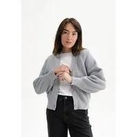 MELA MELA Rippstrick Cardigan Style BHUMA aus 100% Bio-Baumwolle, Grau-melange, – Produktbild 1 von 1
