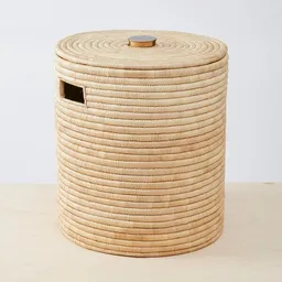 By Native By Native Wäschekorb mit Deckel aus Palmfaser, handgeflochten – Produktbild 1 von 1