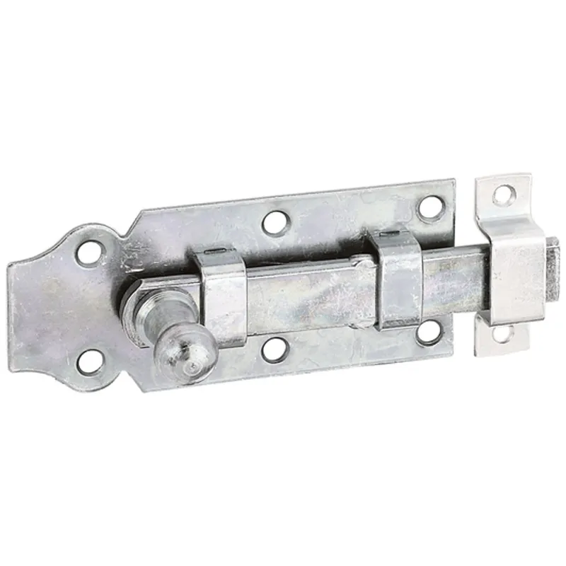 Alberts ALBERTS Türriegel, mit Knopf, gerade, mit Schlaufe, gelb verzinkt,Platte LxB100x44 mm – Produktbild 1 von 1