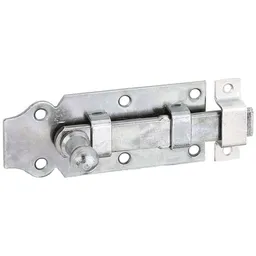 Alberts ALBERTS Türriegel, mit Knopf, gerade, mit Schlaufe, gelb verzinkt,Platte LxB100x44 mm – Produktbild 1 von 1