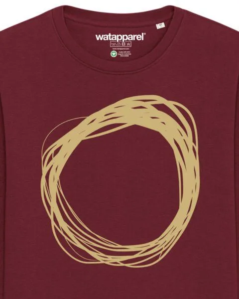 watapparel watapparel Sweatshirt Unisex Kreis, Burgundy, – Produktbild 3 von 3