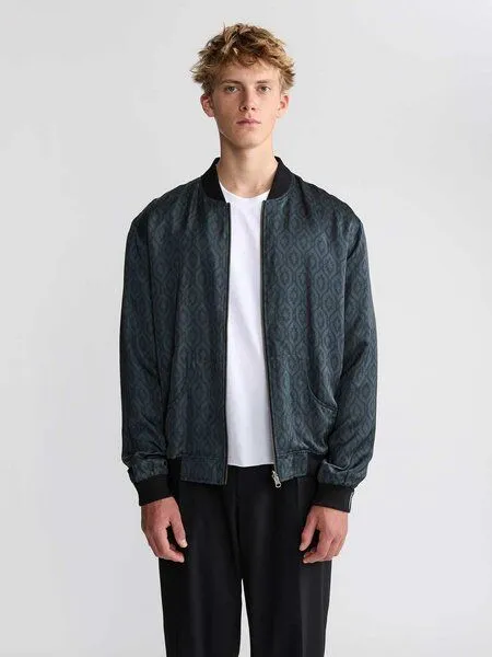 Yahmo Yahmo Cupro/Tencel Laslo Wendejacke, Opal/black (grün), – Produktbild 1 von 3