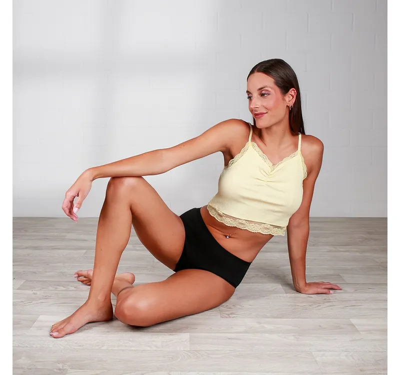 Taynie Taynie Periodenslip Basic extra stark - Periodenunterwäsche starke Blutung - Damen (1-St., 1er-Pack) Auslaufsichere Periodenunterwäsche / Periodenslip aus Bio Baumwolle, Schwarz, – Produktbild 5 von 5