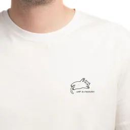 Natural Vibes Natural Vibes T-Shirt Cat Nap Bio GOTS | Bio T-Shirt | Weißes T-Shirt | Herren T-Shirt | – Produktbild 1 von 1