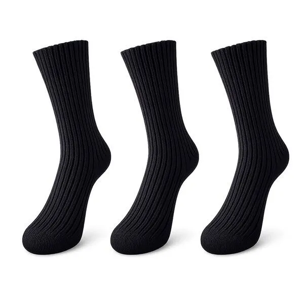 Bruno Barella Bruno Barella Damen Socken aus feiner Lammwolle – 3er-Pack, Schwarz, – Produktbild 1 von 2