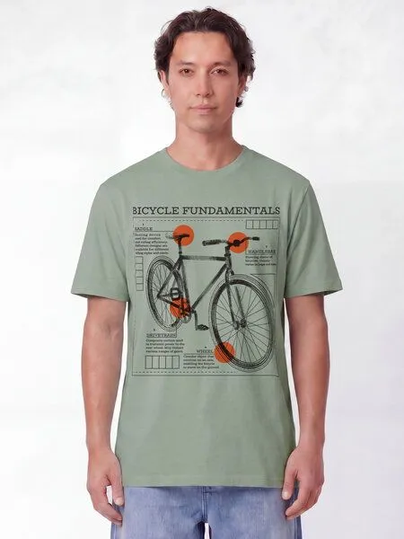 watapparel watapparel T-Shirt Unisex Fahrrad Grundlagen, Aloe, – Produktbild 2 von 2