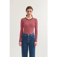 Basic Apparel Basic Apparel LUDMILLA Langarmshirt aus Bio-Baumwolle, Rosa (gestreift-bubble-gum), – Produktbild 1 von 1