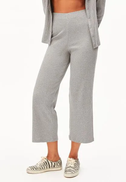ARMEDANGELS ARMEDANGELS NIANAA RIB Damen Ripp-Jerseyhose aus Bio-Baumwoll Mix, Silver melange, – Produktbild 1 von 4