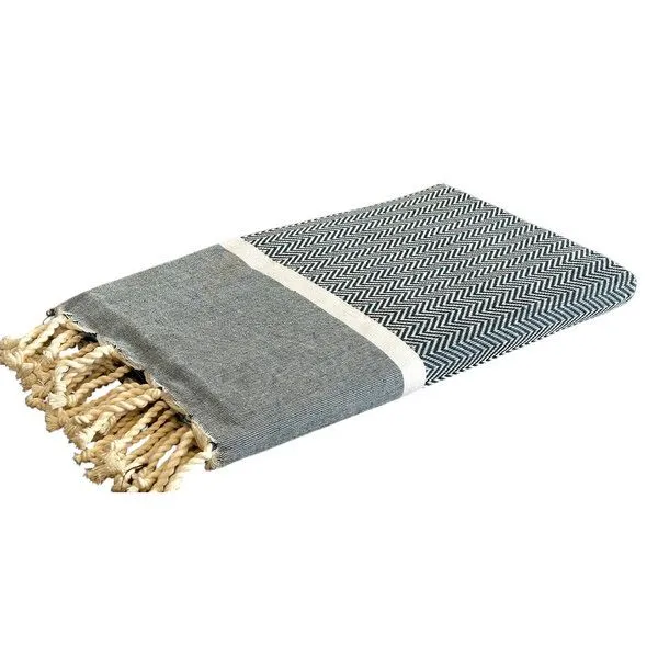 Just Be Just Be Hamamtuch / Strandtuch Chevron, Schwarz, – Produktbild 1 von 1