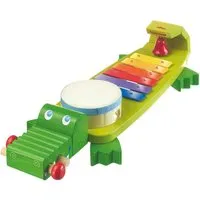 HABA HABA "Klang-Kroko", 4 Instrumente in einem, Buchenholz Maße 50 x 19 x 12 cm – Produktbild 1 von 1
