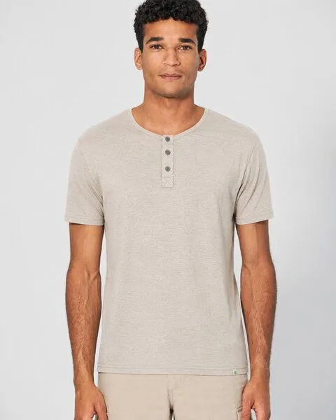 HempAge HempAge Herren Henley T-Shirt Hanf/Biobaumwolle, Distel(beige), – Produktbild 1 von 4