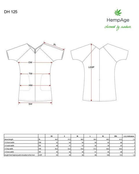 HempAge HempAge Kurzarm-Kleid 100% Lyocell (auf Hanf-Basis) Casual Fit, Azure (blau), – Produktbild 2 von 4