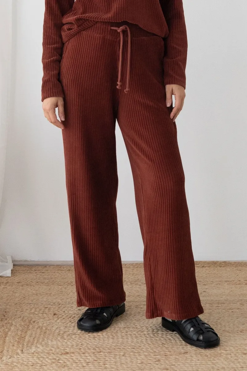 TWOTHIRDS TWOTHIRDS Damen vegan Hose Abruka Weinrot, Rot, – Produktbild 1 von 2