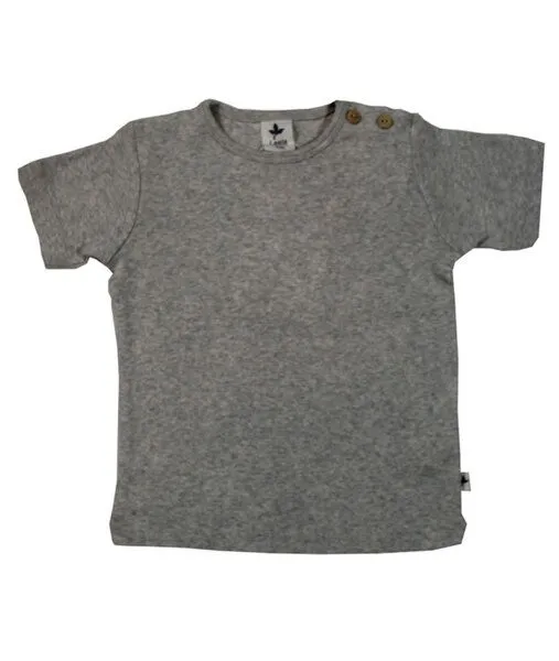 Leela Cotton Leela Cotton Kinder Kurzarmshirt Bio-Baumwolle, Grau-melange, – Produktbild 1 von 2