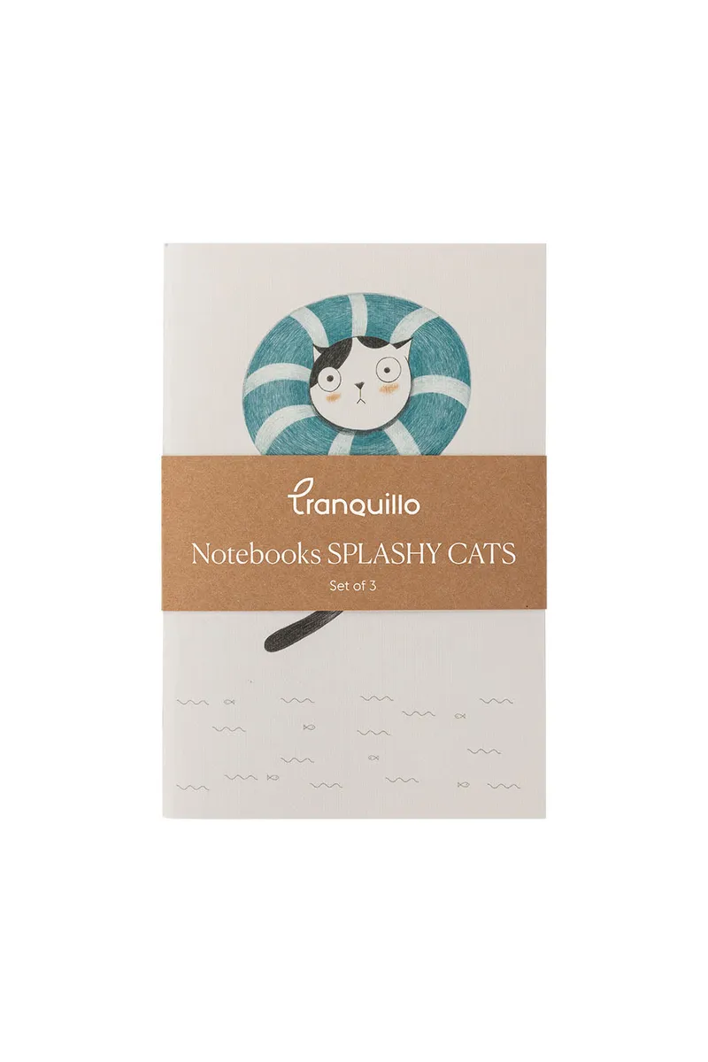 Tranquillo Notizbücher SPLASHY CATS 3er-Set - white – Produktbild 1 von 2