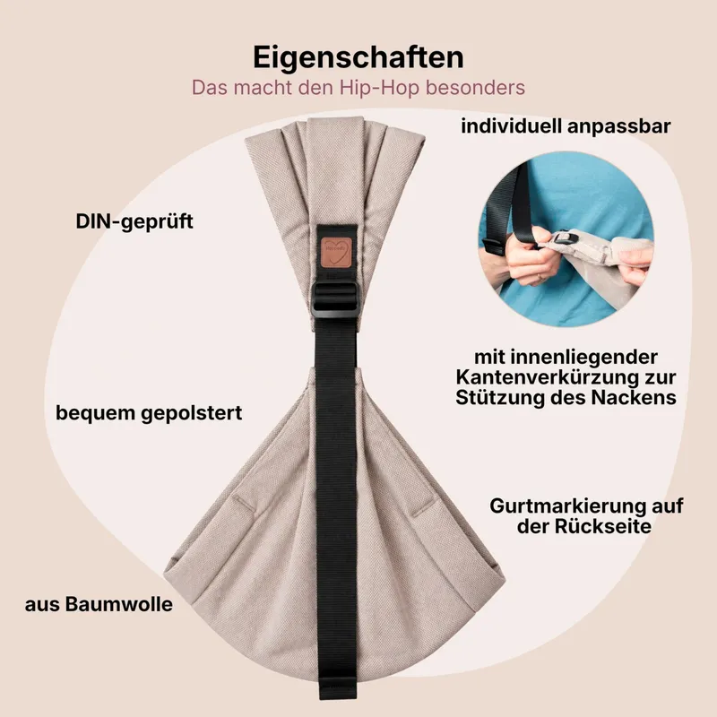 Hoppediz Hoppediz® Babytrage Hüfttrage Hip-Hop, Schwarz, – Produktbild 3 von 3