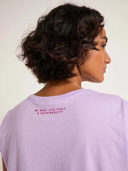 LANIUS LANIUS Statement Shirt "Love" aus Bio-Baumwolle, Purple rose, – Produktbild 4 von 4