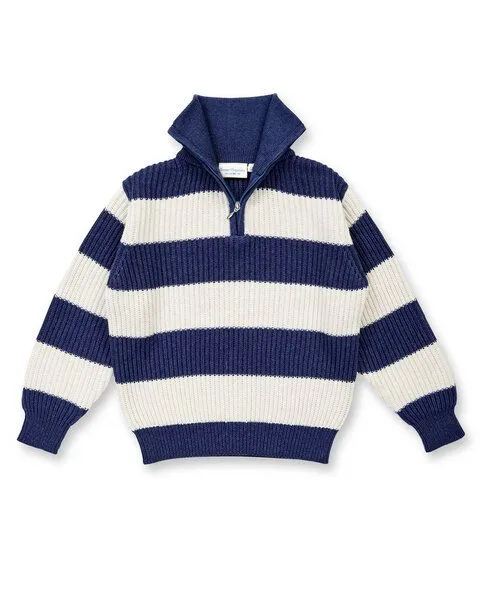 Sense Organics Sense Organics Kinder Strick Troyer Geringelt Bio-Baumwolle, Navy cream, – Produktbild 1 von 3
