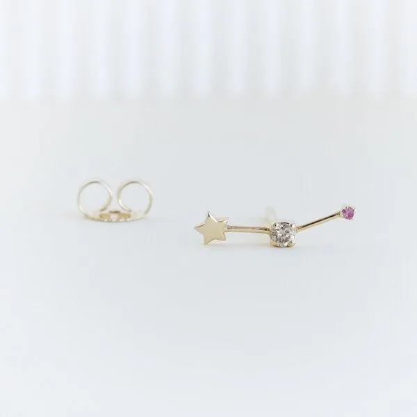 Eppi Eppi Goldener Ohrring mit Sternzeichen Aries, Gold, – Produktbild 4 von 4