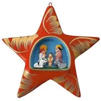 Mitienda Shop Mitienda Shop Christbaumschmuck aus Keramik, Krippenstern, Rot, – Produktbild 1 von 1