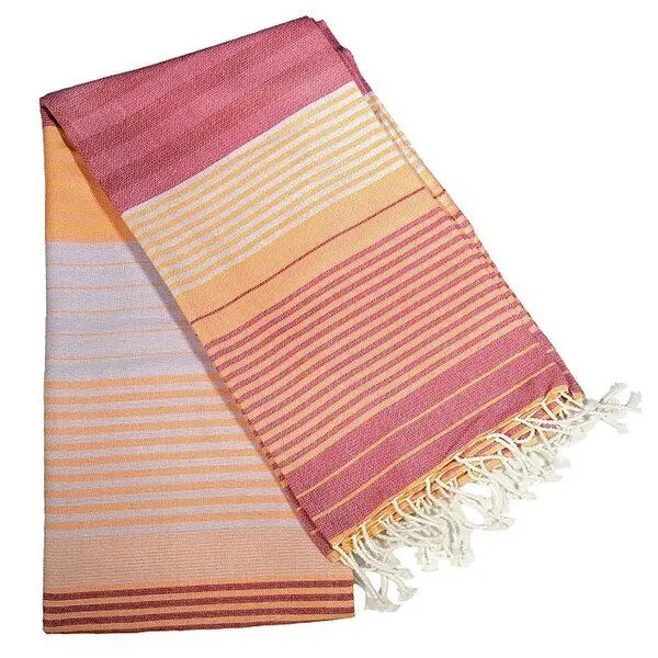 Karawan authentic Karawan authentic Fouta SUD (Peshtamal) aus Bio-Baumwolle, 100 x 200cm, Azalee, – Produktbild 2 von 4