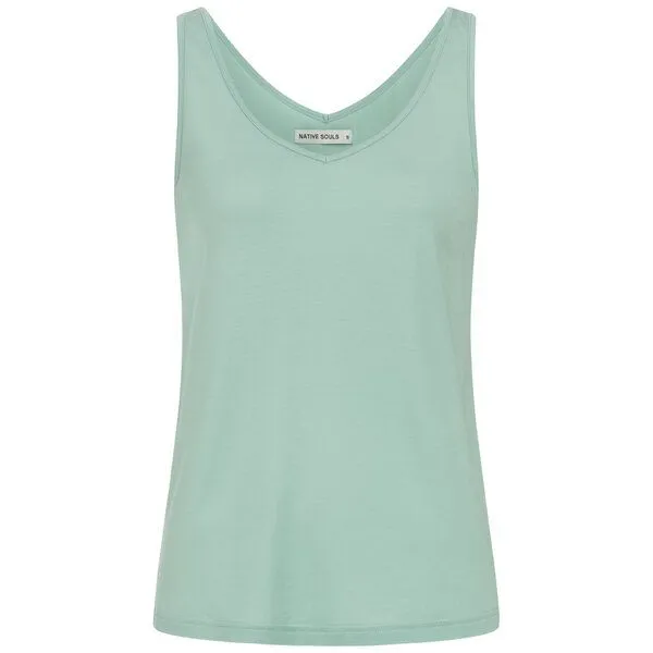 NATIVE SOULS NATIVE SOULS Lyocell Damen V-Neck Top, Blue lagoon, – Produktbild 1 von 1