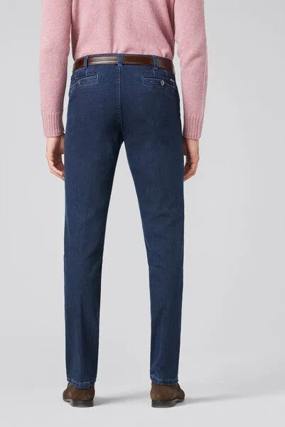 Meyer MEYER Cross Denim Swingpocketjeans, Blau (blue-blue), – Produktbild 3 von 4