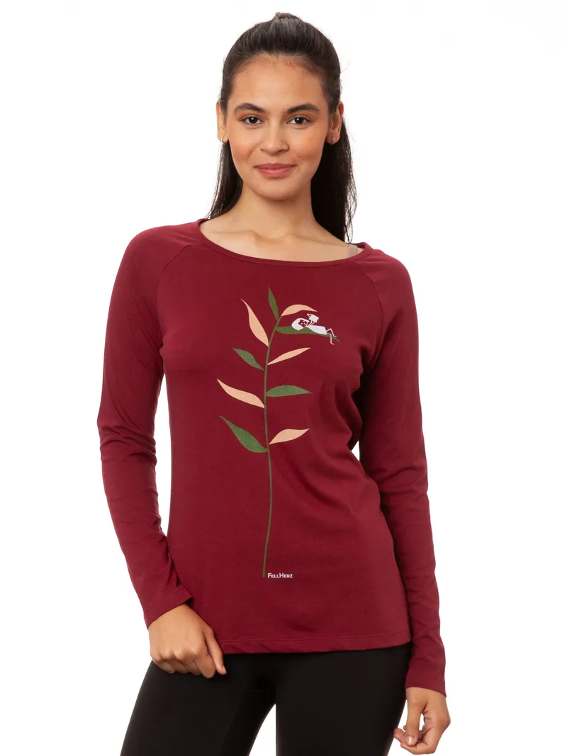 FellHerz Raglan Longsleeve Booklover chestnut - XS – Produktbild 1 von 1